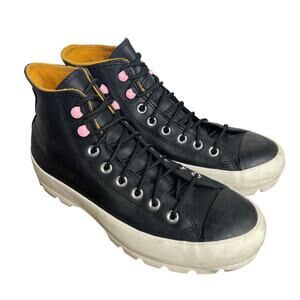 Converse Chuck Taylor All Star Lugged Sole High Top Black Saffron Yellow sz 10.5